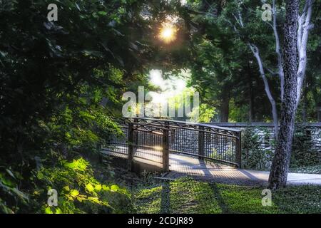 Percorso sul fiume Minnehaha al lago Nokomis a Minneapolis, Minnesota Foto Stock