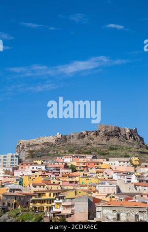 Italia, Sardegna, Provincia di Sassari, Castelsardo, Città Vecchia e Castello dei Doria Foto Stock