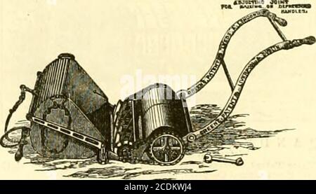 . La cronaca dei Gardeners e la gazzetta agricola . Completa; adatta per il fissaggio a normali tracciati a catena o imbracatura a maglia. Per tagliare 30 pollici MACCHINE A CAVALLO. £21 0 0 24 0 27 0 0 30 0 Stivali in pelle per Cavallo, 26^. MACCHINE PER PONY E ASINO. Per tagliare 26 pollici £13 0 „„ È n n ( stivali in pelle per asino, 18s. I „ 36 „ .. »• ^ • Stivali in pelle per pony, ns. I ,, 42 „ .. „ 30 „ 17 0 o; ^    48 sia il cavallo, pony, asino, e le macchine a mano possiedono (sopra tutti gli altri produttori) il vantaggio di auto-affilatura. I taglienti essendo in acciaio su ciascun lato, quando leydiventano opachi o smussati bv in esecuzione o. Foto Stock