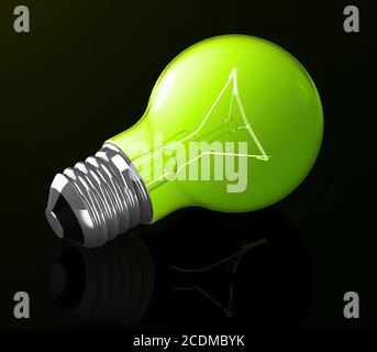 la lampadina verde Foto Stock