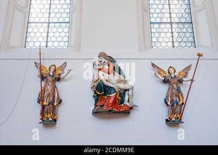 Deposizione di Cristo dalla Croce, Chiesa del pellegrinaggio dell'Assunzione della Vergine Maria, Hohenpeissenberg a Pfaffenwinkel, alta Baviera Foto Stock