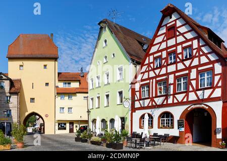 Porta di Norimberga, mercato superiore, mercato di Hersbruck, Svizzera di Hersbruck, Contea di Norimberga, Franconia Centrale, Franconia, Germania Foto Stock