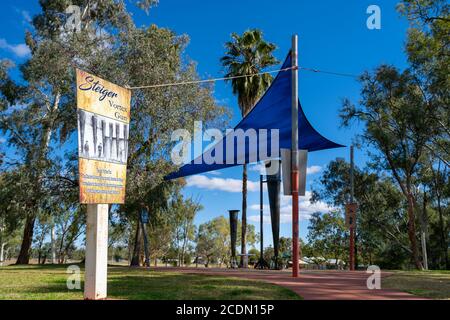 Le storiche pistole Steiger Vortex in mostra nei parchi Graham Andrews, Charleville, Western Queensland Australia Foto Stock