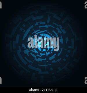 Anello astratto figura geometrica su sfondo blu scuro. Riempimento gradiente. Splendido sfondo per il design. EPS vettoriale 10. Illustrazione Vettoriale