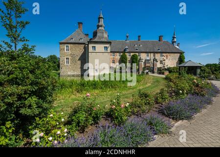 D-Dorsten, D-Dorsten-Lembeck, Lippe, zona Ruhr, Parco Naturale Hohe Mark Westmuensterland, Muensterland, Westfalia, Nord Reno-Westfalia, NRW, Castello Lembeck, castello fossato, barocco, parco del castello, giardini barocchi, giardino paesaggistico inglese Foto Stock