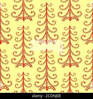 Albero di natale ornamento etnico modello senza giunture Foto Stock