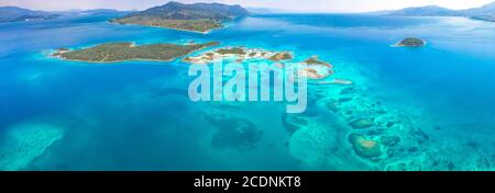 Impressionante Lichadonisia, le Bahamas greche, nel Nord Euboea, Grecia. Foto Stock