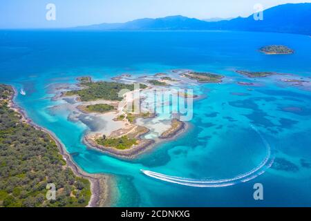 Impressionante Lichadonisia, le Bahamas greche, nel Nord Euboea, Grecia. Foto Stock