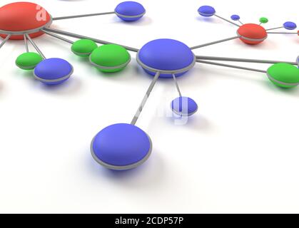 Abstract cerchi di rete cell 3D Foto Stock