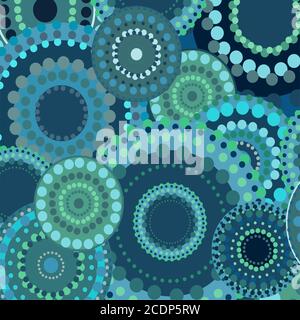 Vintage retrò circolare del vettore di ornamento lo sfondo è blu Foto Stock