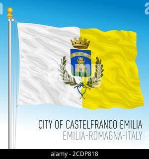 Castelfranco Emilia città, Modena, Italia, bandiera del comune, illustrazione vettoriale Illustrazione Vettoriale