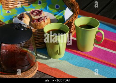 PAUSA CAFFÈ con rotolo svizzero Foto Stock