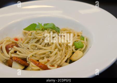 Spaghetti salsa piccante. Foto Stock