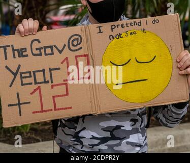 Londra 29 agosto 2020 una protesta di sciopero di livello 21 da parte degli studenti di Parliament Square, Londra UK contro il processo di livello A di quest'anno. Credit: Ian Davidson/Alamy Live News Foto Stock