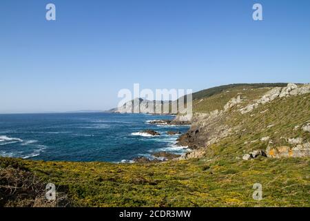 Cabo Home paesaggio a Pontevedra, Spagna Foto Stock