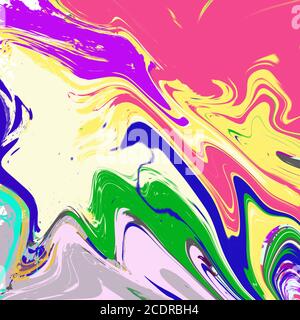 Sfondo astratto con macchie di vernice in diversi colori Foto Stock