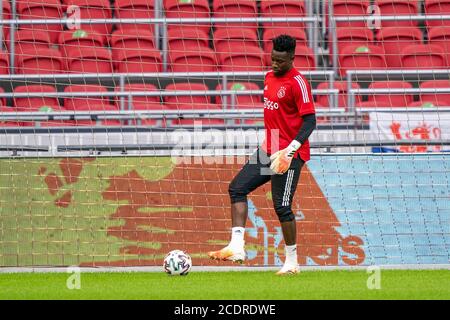 Amsterdam, Paesi Bassi. 29 Agosto 2020. AMSTERDAM, 29-08-2020, Johan Cruijff Arena football, amichevole testmatch, Stagione 2020-2021, Ajax - Eintracht Francoforte, Andre Onana Credit: Pro Shots/Alamy Live News Foto Stock