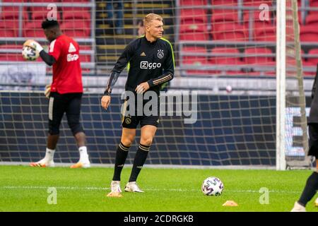 Amsterdam, Paesi Bassi. 29 Agosto 2020. AMSTERDAM, 29-08-2020, Johan Cruijff Arena football, amichevole testmatch, Stagione 2020-2021, Ajax - Eintracht Francoforte, Perr Schuurs Credit: Pro Shots/Alamy Live News Foto Stock