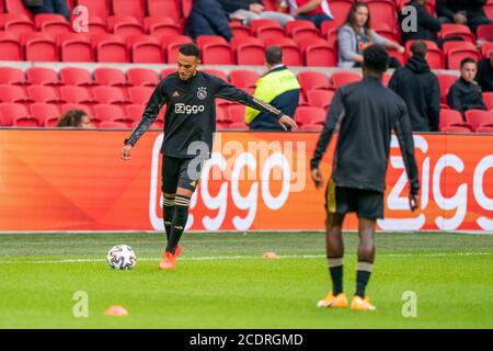 Amsterdam, Paesi Bassi. 29 Agosto 2020. AMSTERDAM, 29-08-2020, Johan Cruijff Arena football, amichevole testmatch, Stagione 2020-2021, Ajax - Eintracht Francoforte, Noussair Mazraoui Credit: Pro Shots/Alamy Live News Foto Stock