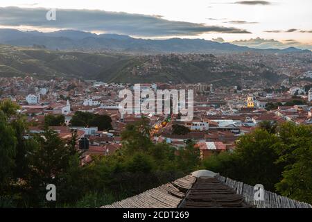 Città dal punto di vista Mirador de la Recoleta, Sucre, capitale costituzionale della Bolivia, capitale del dipartimento Chuquisaca, Bolivia, America Latina Foto Stock