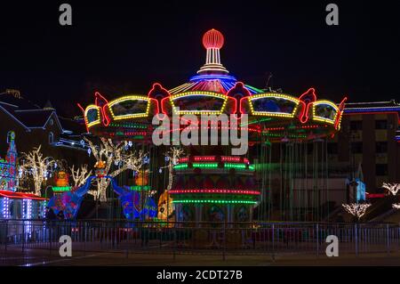 Pechino / Cina - 12 febbraio 2015: Sculture di ghiaccio al Yanqing Longqing Gorge Ice and Snow Festival tradizionalmente tenuto ogni inverno a Yanqing Ditric Foto Stock