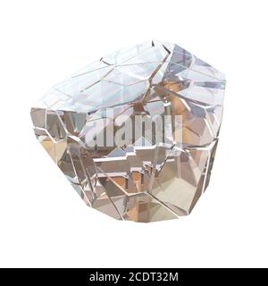 Incredibile colorato Diamante quarzo Arcobaleno fiamma Blu Aqua Aura cristallo closeup macro isolato su sfondo bianco. Abstrac Foto Stock