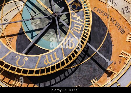 L'orologio astronomico di Praga, o orloj di Praga a Praga, Repubblica Ceca Foto Stock