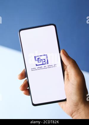 Assam, india - 27 agosto 2020 : il logo SEBI sull'immagine dello stock dello schermo del telefono. Foto Stock