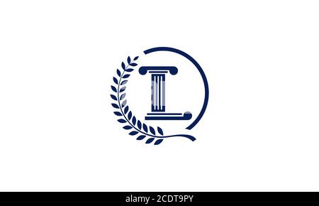 Lettera L per il disegno del logo del palo di legge Illustrazione Vettoriale