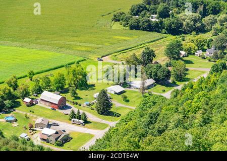 Vista sulle New York state Farms. Foto Stock