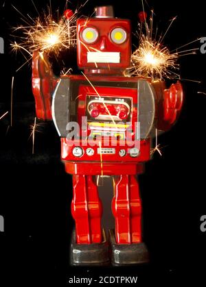 fuochi d'artificio robot Foto Stock