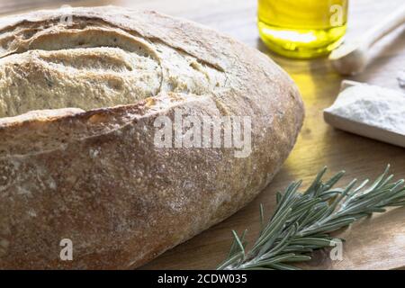 Pane contadino ligure con rosmarino e timo Foto Stock