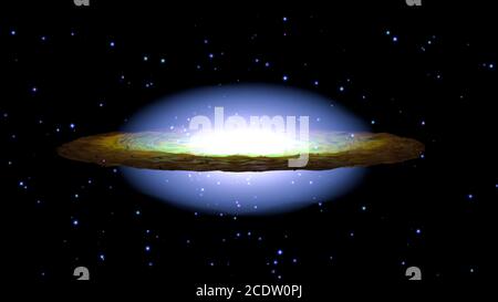 Sombrero Galaxy M104 in costellazione Virgo, illustrazione 3d Foto Stock