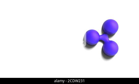 Blu xrp ripple oro segno icona isolato con sfondo bianco. rappresentazione 3d illustrazione isolata, criptovaluta, criptovaluta, business, gestione, rischio, mon Foto Stock