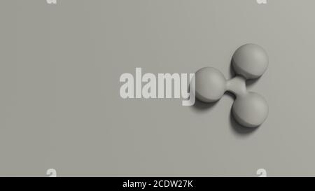 Simbolo grigio xrp ripple argento isolato con sfondo colorato. rappresentazione 3d illustrazione isolata, criptovaluta, criptovaluta, business, gestione, rischio, Foto Stock