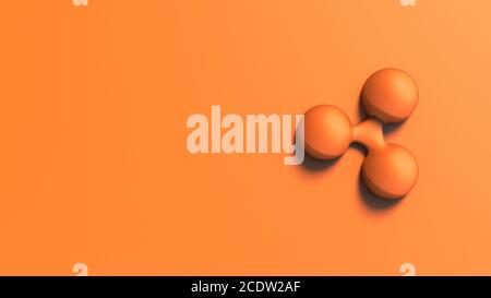 Arancione xrp increspatura oro segno icona isolato con sfondo colorato. rappresentazione 3d illustrazione isolata, criptovaluta, criptovaluta, business, gestione, rischio, Foto Stock