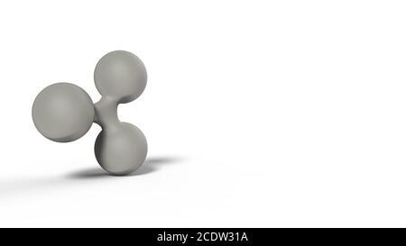 Icona del segno di ripple xrp grigio isolata con sfondo bianco. rappresentazione 3d illustrazione isolata, criptovaluta, criptovaluta, business, gestione, rischio, denaro, g Foto Stock