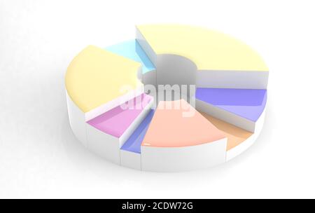 Info colorata grafica schema circolare 3d illustrazione Foto Stock