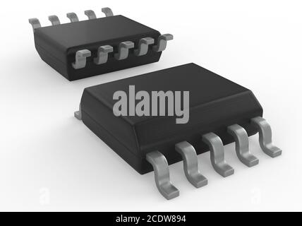 Circuito Electrionic Chip Package SSOP 3d illustrazione Foto Stock