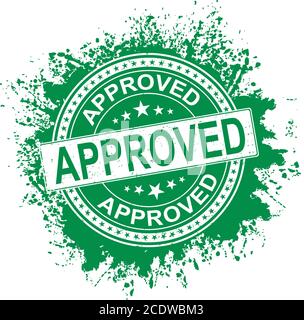 Illustrazione Vettoriale di verde approvato il concetto del timbro Illustrazione Vettoriale