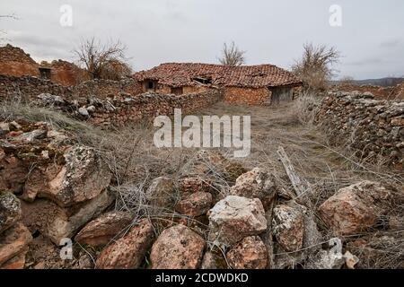 La Barbolla è un villaggio abbandonato nella provincia di Soria, in Spagna Foto Stock