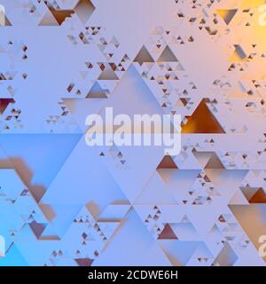 Abstract futuristico irregolare modello di architettura, triangoli 3d lo sfondo dell'illustrazione Foto Stock