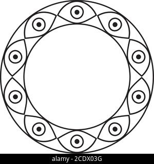 Linea mandala design di bohemic ornamento indiano decorazione retro vintage Meditazione hennè struttura arabica etnica e tema tribale illustrazione vettoriale Illustrazione Vettoriale