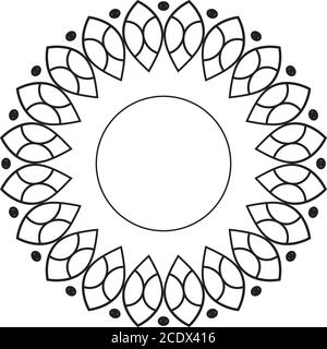Linea mandala design di bohemic ornamento indiano decorazione retro vintage Meditazione hennè struttura arabica etnica e tema tribale illustrazione vettoriale Illustrazione Vettoriale