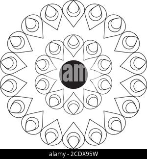Linea mandala design di bohemic ornamento indiano decorazione retro vintage Meditazione hennè struttura arabica etnica e tema tribale illustrazione vettoriale Illustrazione Vettoriale