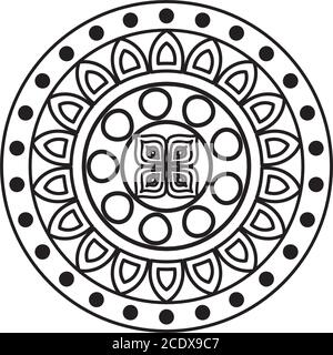 disegno vettoriale a icone stile linea mandala Illustrazione Vettoriale