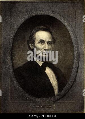 . Opere complete di Abraham Lincoln . Abraham Lincoln inciso da William e, Marshall dal ritratto celato dipinto da lui. Opere complete di Abraham Lincoln a cura di John G. Nicolay e John Hay con un'introduzione generale di Richard Watson Gilder, e Articoli speciali di altre persone eminenti Nuova e ingrandita Edizione VOLUME IX New YorkFrancis D. Tandy Company Copyright, 1894, di JOHN G. NICOLAY e JOHN HAY Copyright, 1905, Di FRANCESCO D. TANDY Abraham Lincoln e le promesse della Dichiarazione di Independenza1 PER la seconda volta nei nostri annali thecountry è stato convocato da Th Foto Stock