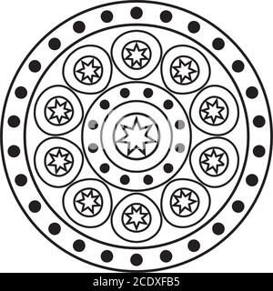 disegno vettoriale a icone stile linea mandala Illustrazione Vettoriale