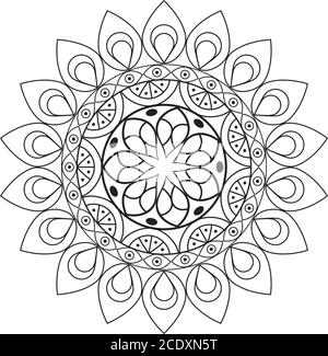 Linea mandala design di bohemic ornamento indiano decorazione retro vintage Meditazione hennè struttura arabica etnica e tema tribale illustrazione vettoriale Illustrazione Vettoriale