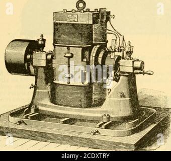 . Meccanismo moderno, che mostra i progressi più recenti in macchine, motori, e la trasmissione di potenza, essendo un volume supplementare alla ciclopedia Appletons di meccanica applicata . e l'effetto magnetico è thesame come se il custode fosse stato completamente rimosso dalla thedinyo. La forza del campo e la sua azione sull'arma è la stessa asjhough la dinamo sono stati forniti solo con onemagnet. Se ora la corrente attraverso le bobine sul thekeeper è aumentata oltre il suo jioint neutro, aiuterà il magnete permanente, le linee di forza nel primo saranno rivisualizzate, e infine, quando Foto Stock